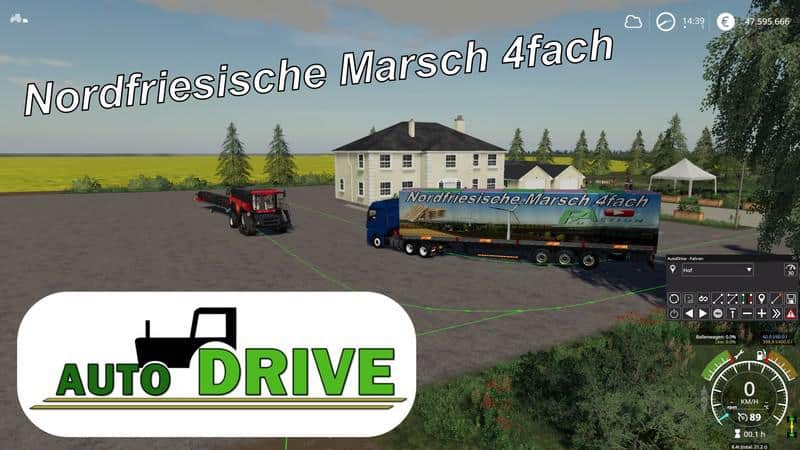 FS19 AutoDrive route network NF March 4 way with trenches v1.8