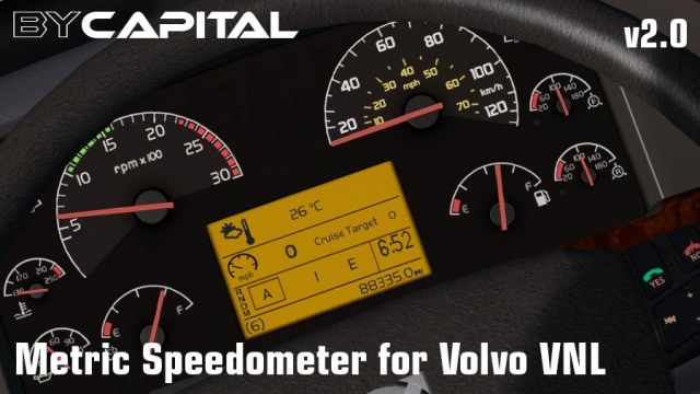 metric speedometer for volvo vnl v2.0 ats 1