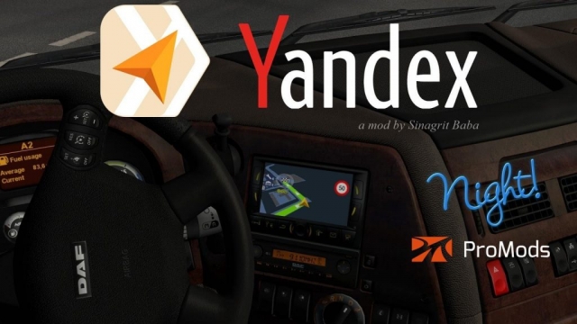 yandex navigator night version for promods v1.6 ets2 1